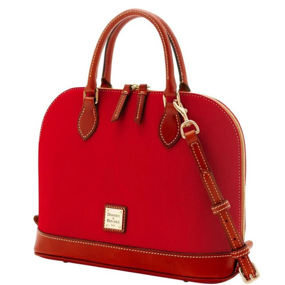 Dooney & Bourke Zip Zip Satchel R343 Red NWT Dustbag Certs Serial# M0660770 VTG - Picture 5 of 9